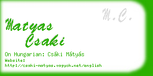 matyas csaki business card