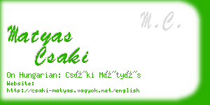 matyas csaki business card